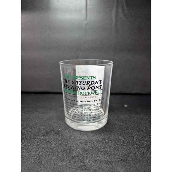 Saturday Evening Post Glass, Norman Rockwell Highball Glass, Retro Barware, 4.25 - Picture 3 of 9